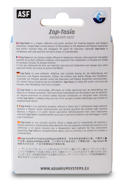 ASF Zap-Tasia — Targeted Aiptasia/Majano Remover 20 × 4 mL Vials Aquariums Systems ASF
