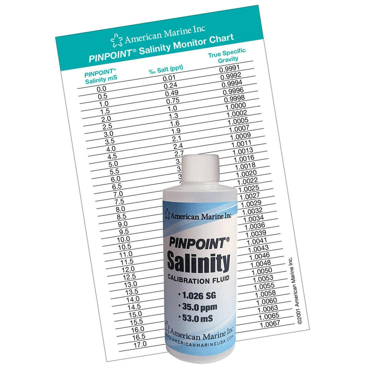 American Marine Pinpoint Salinity Calibration Fluid 1.026 Specific Gravity American Marine