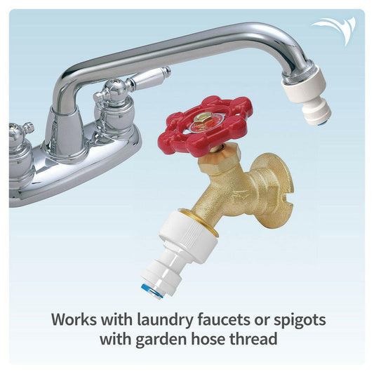 Aquatic Life Buddie Fit Speed-Fit Connector 1/4" x Faucet Attachment, 2 Count Aquatic Life