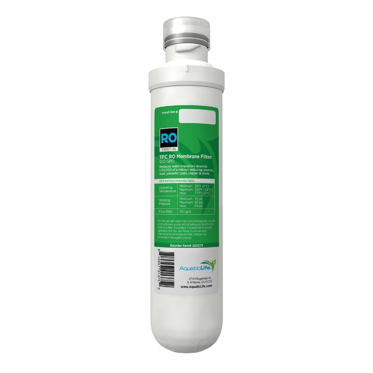 Aquatic Life Twist-In RO Membrane Filter Cartridge 100 GPD Aquatic Life