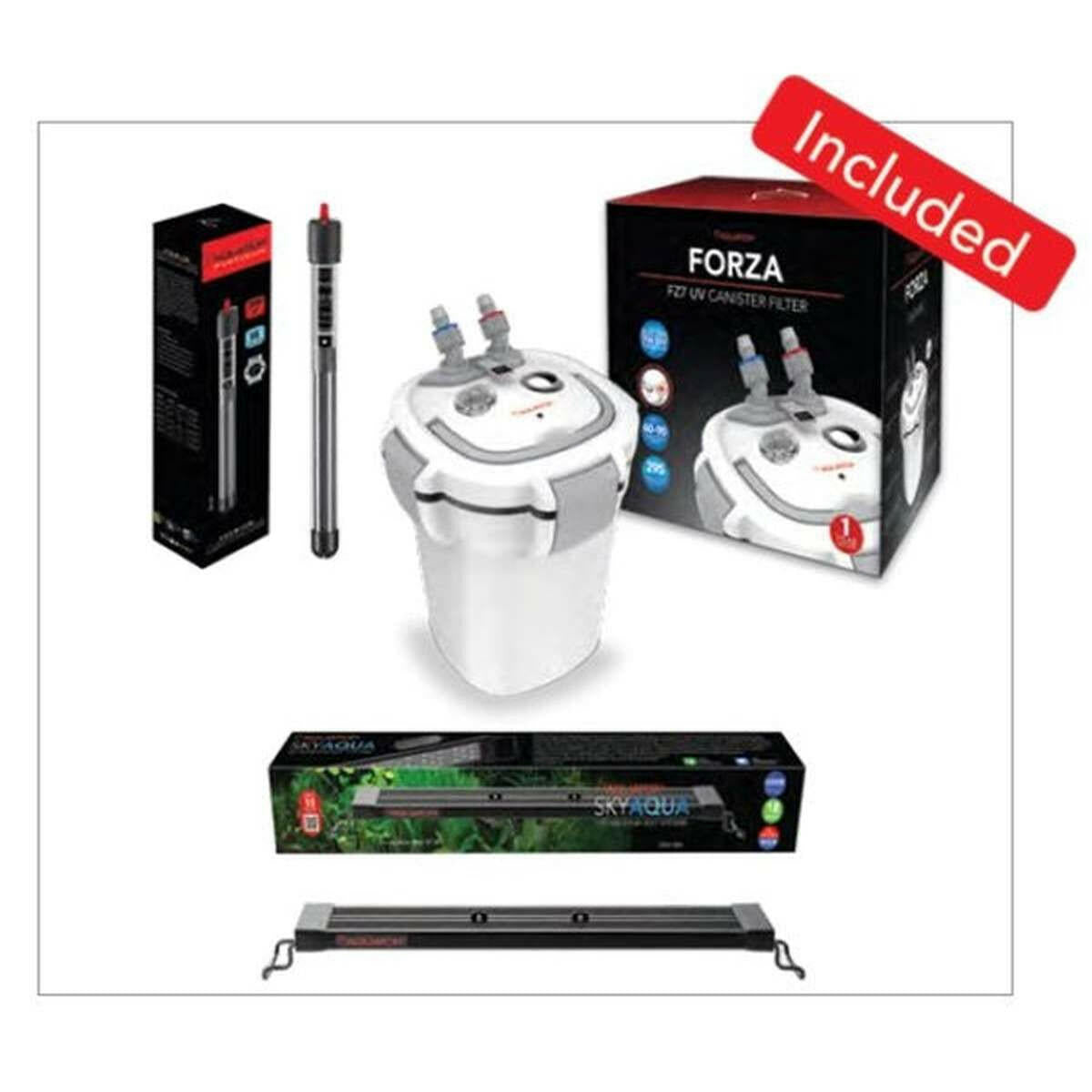 Aquatop Forza 40g Cube Tank & Black Stand Combo, FZA-40GC Aquatop