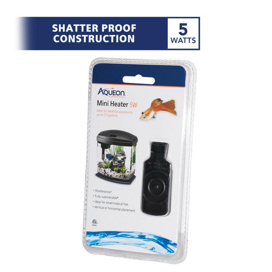 Aqueon 5W Flat Submersible Aquarium Heater – For Aquariums Up to 2.5 Gallons.