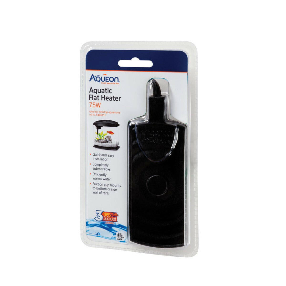 Aqueon 7.5W Flat Submersible Aquarium Heater – For Aquariums Up to