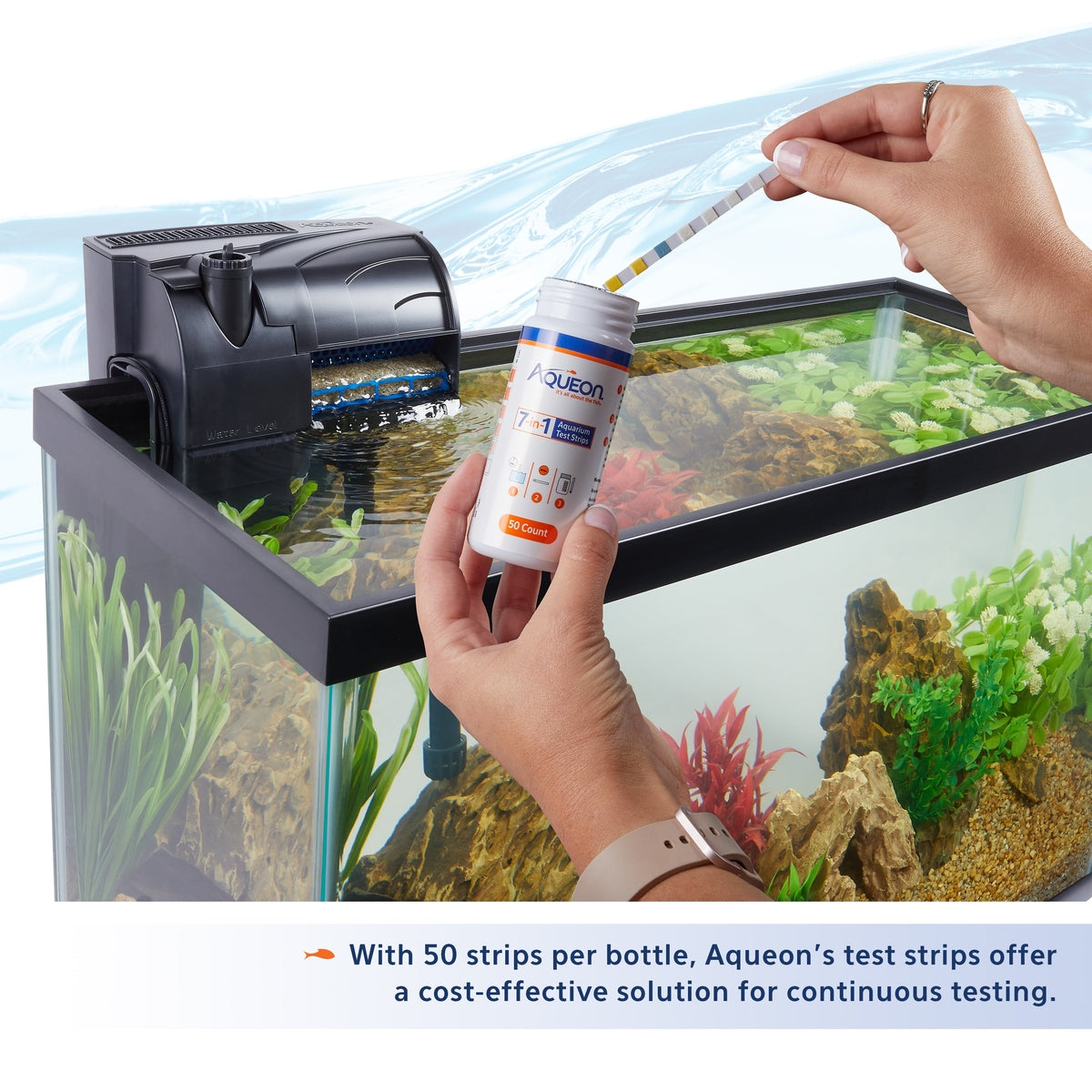 Aqueon 7-in-1 Aquarium Test Strips 50 Count Aqueon
