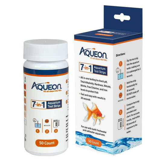 Aqueon 7-in-1 Aquarium Test Strips (50 Count).