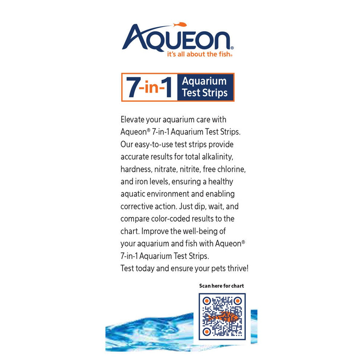 Aqueon 7-in-1 Aquarium Test Strips 50 Count Aqueon