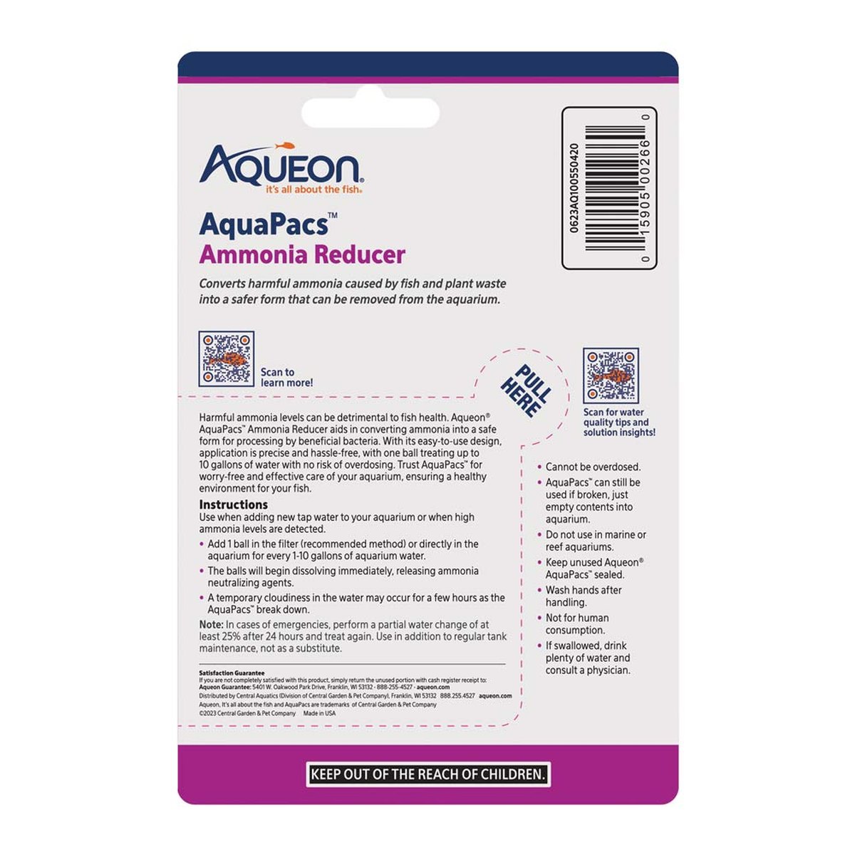 Aqueon AquaPacs Ammonia Reducer Lawn and Pets