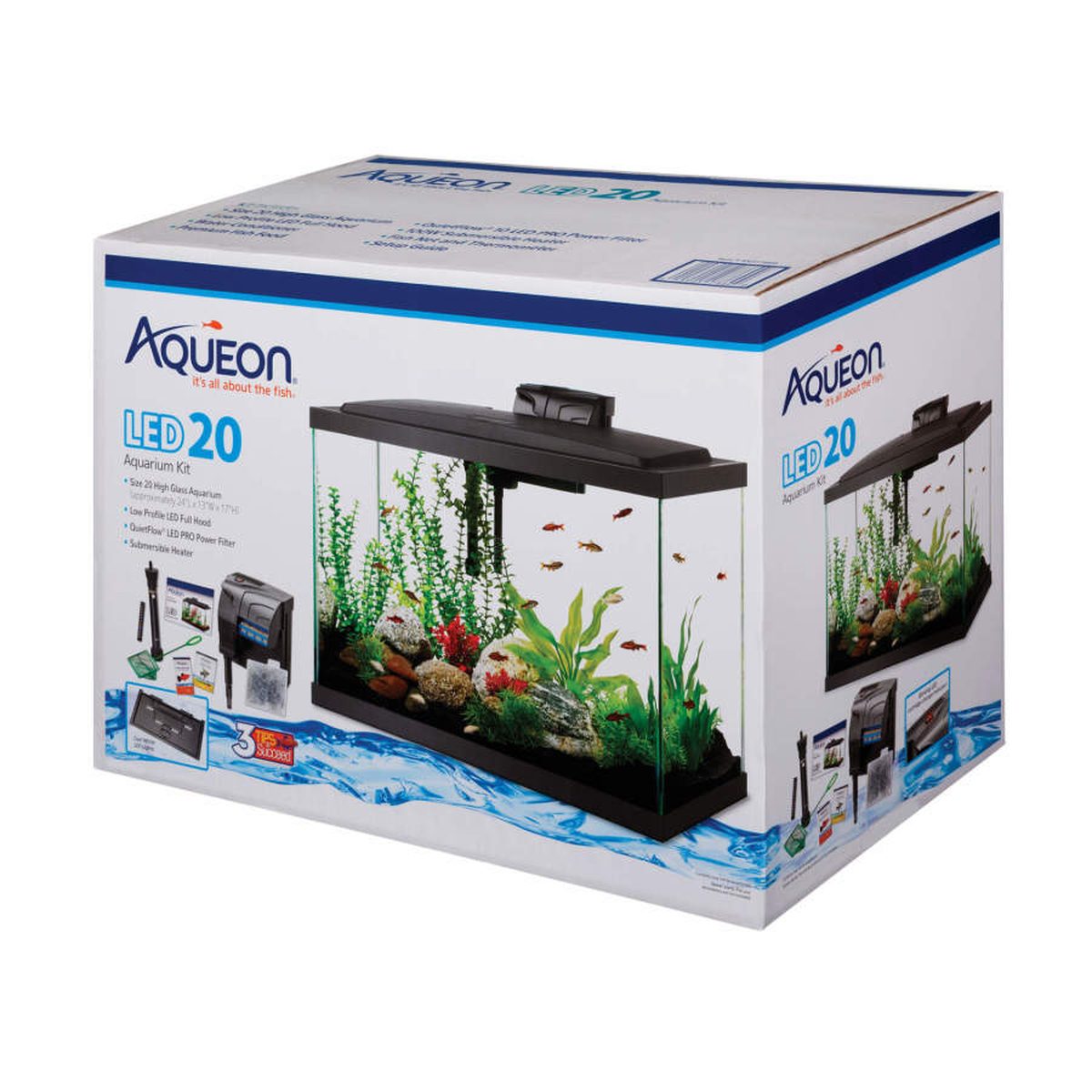 Aqueon Aquarium Starter Kit with LED Lighting 20G Aqueon