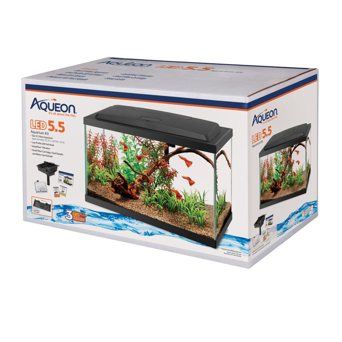 Aqueon Aquarium Starter Kit with LED Lighting 5.5G Aqueon
