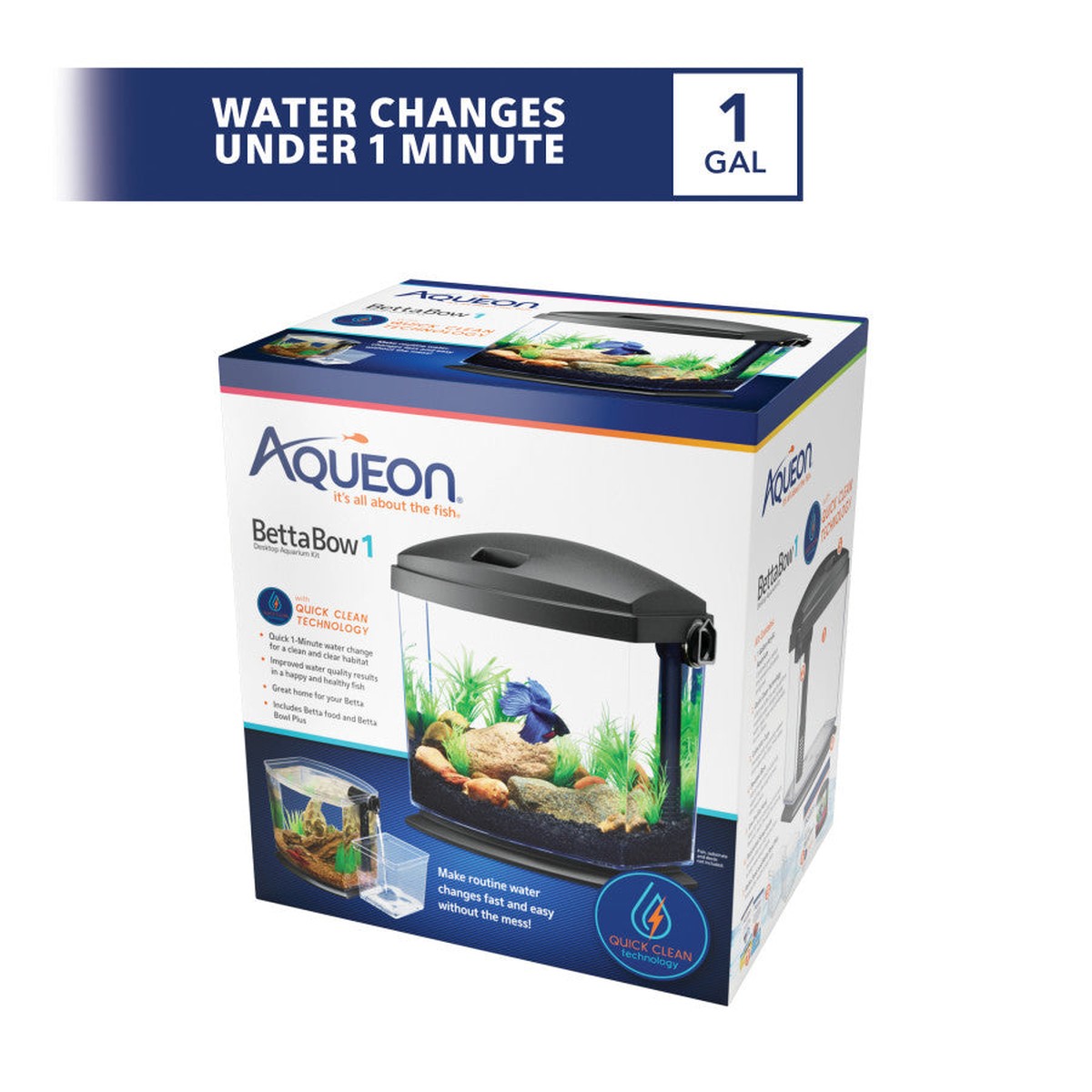 Aqueon BettaBow with Quick Clean Technology Aquarium Kit Aqueon