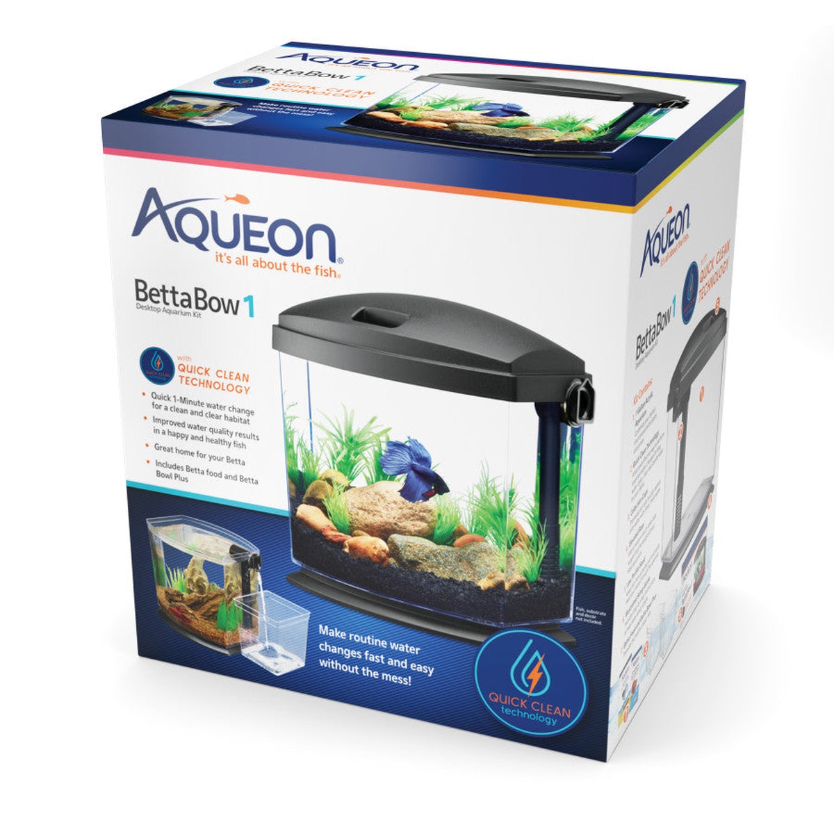 Aqueon BettaBow with Quick Clean Technology Aquarium Kit Aqueon