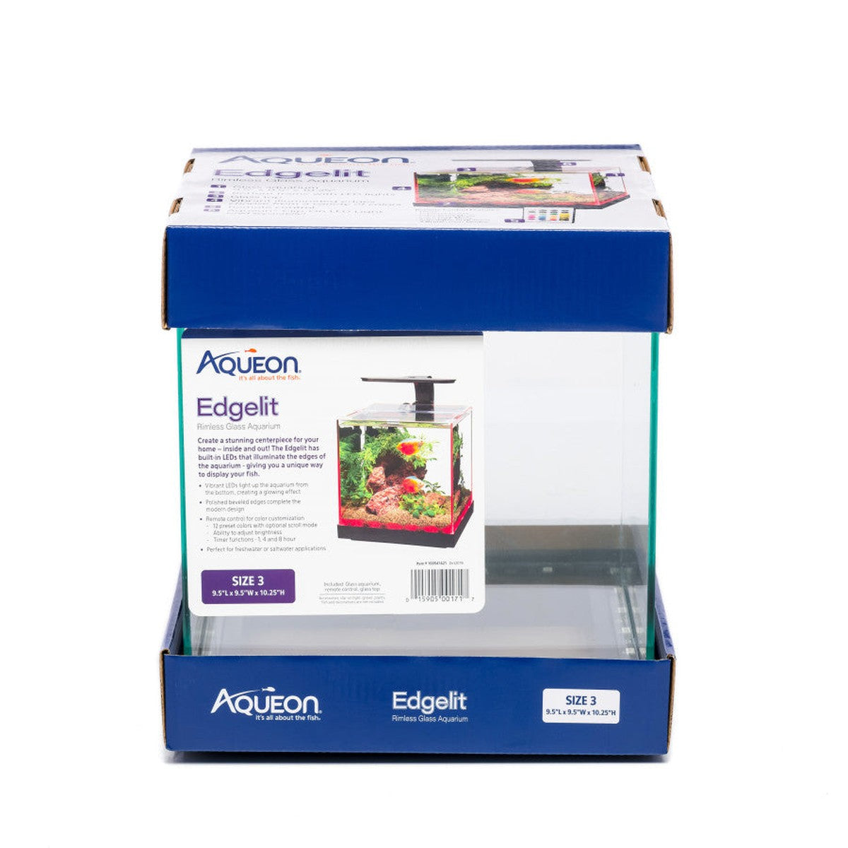 Aqueon Edgelit Rimless Cube Glass Aquariums Aqueon