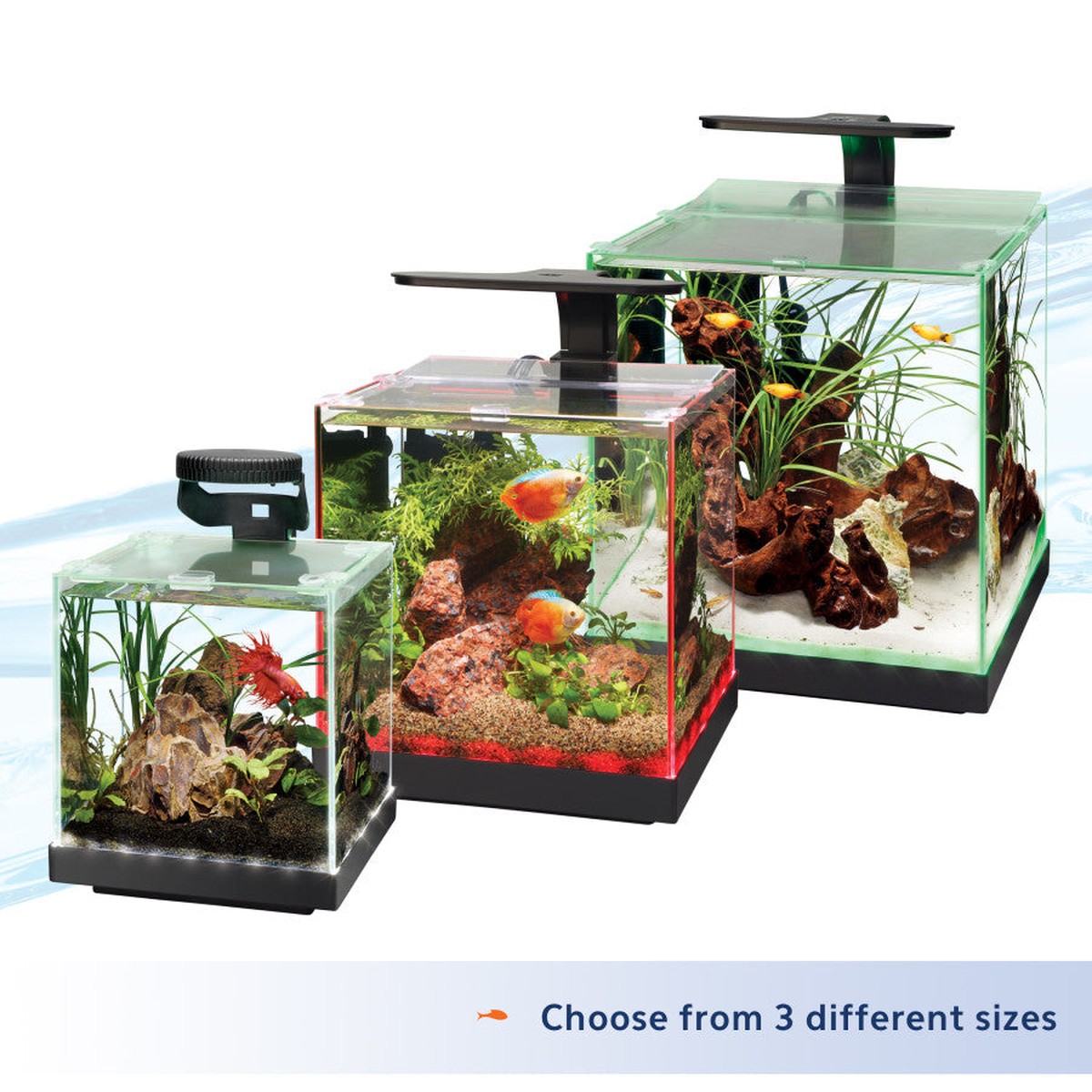 Aqueon Edgelit Rimless Cube Glass Aquariums Aqueon