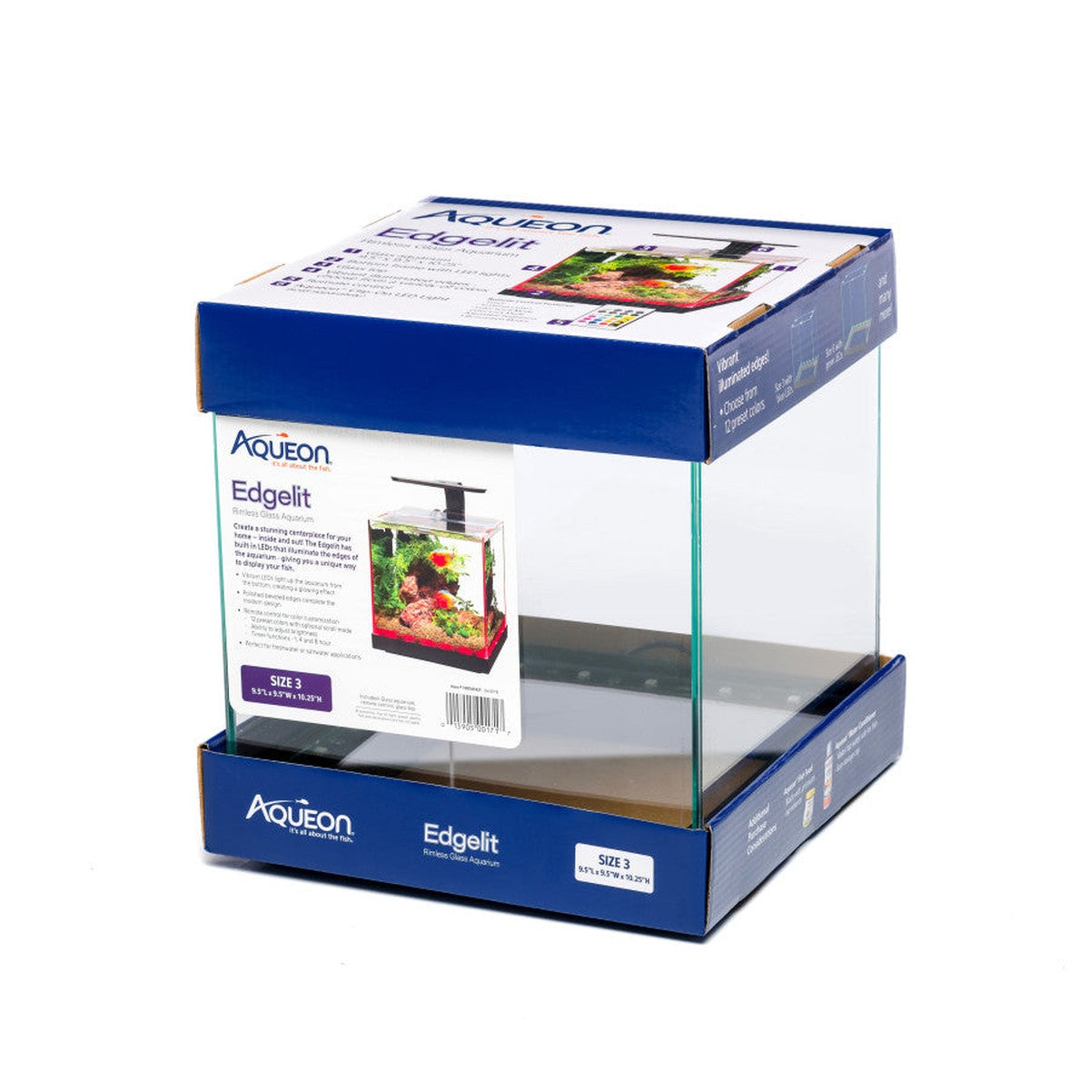 Aqueon Edgelit Rimless Cube Glass Aquariums Aqueon