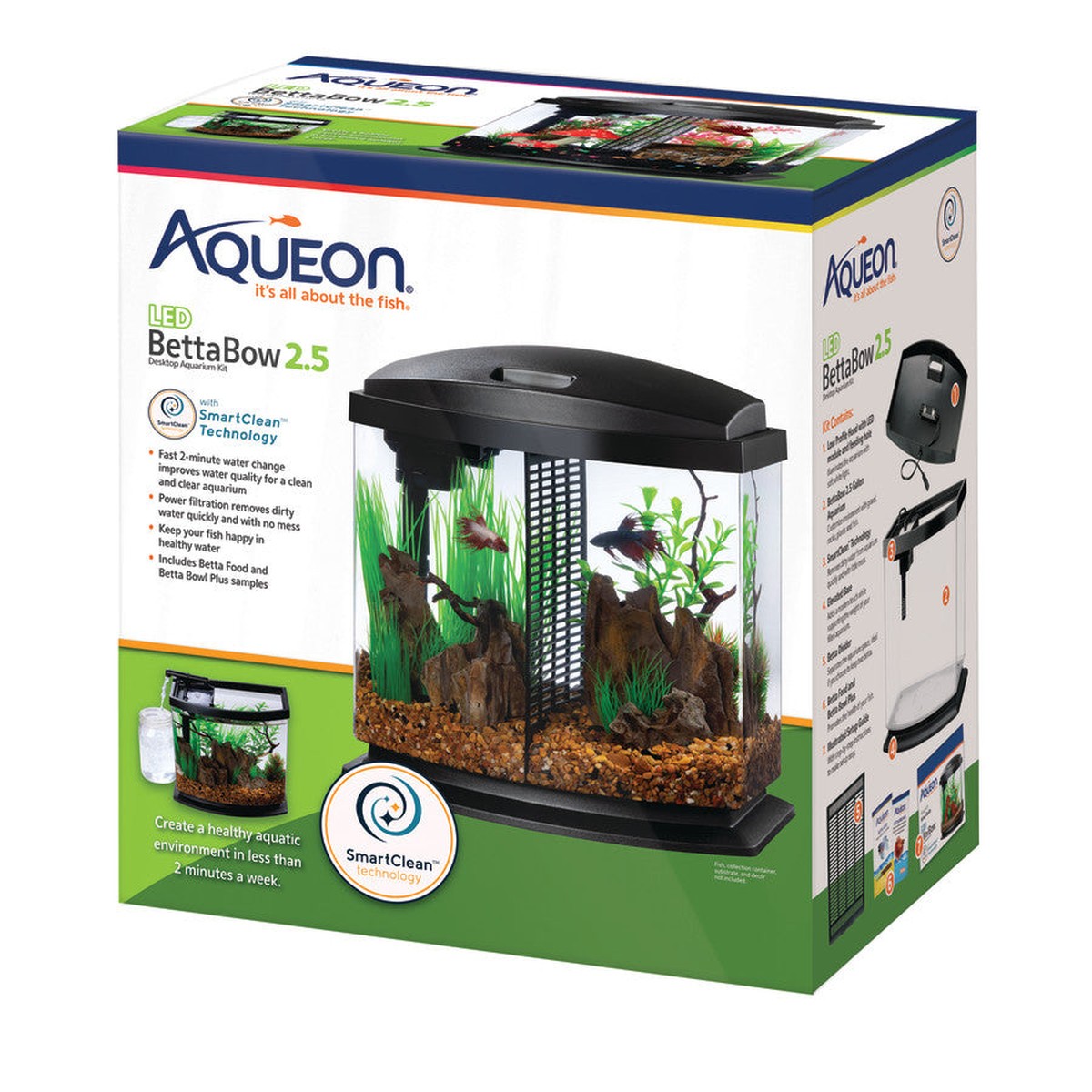 Aqueon LED BettaBow Kit SmartClean Black Aqueon