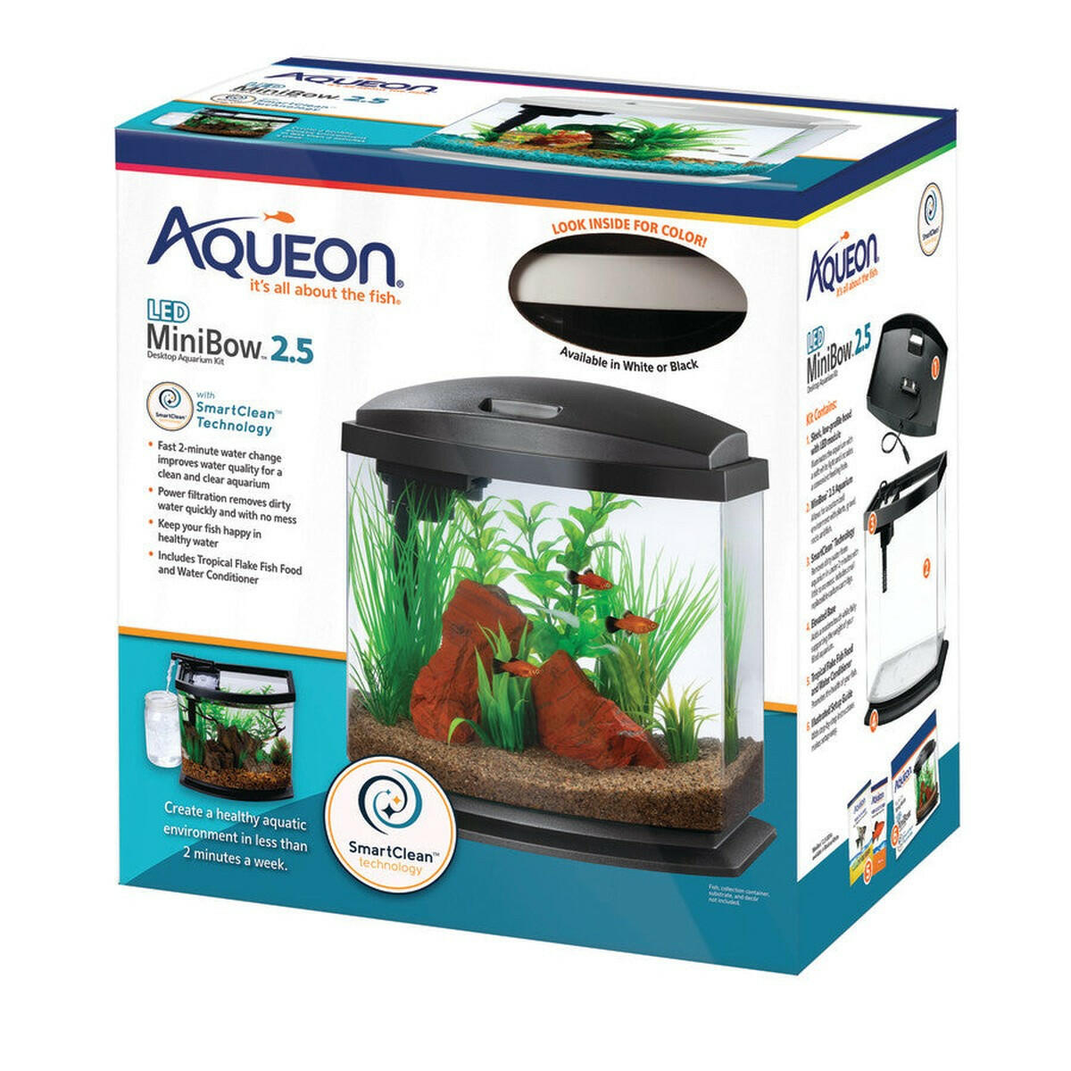 Aqueon LED MiniBow Kit with SmartClean Technology Black.