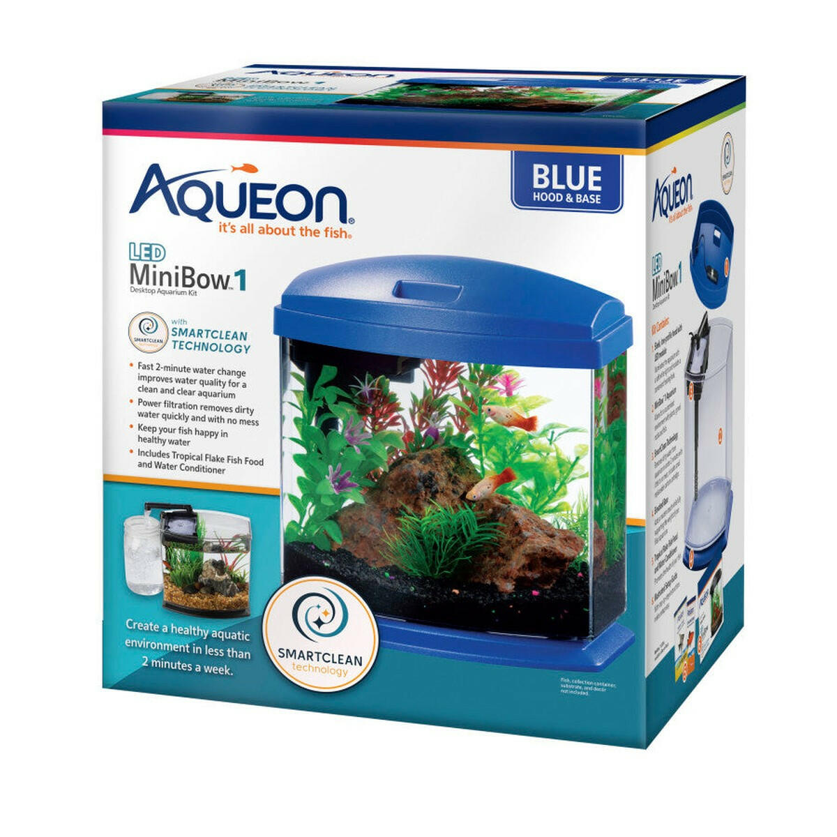 Aqueon LED MiniBow Kit with SmartClean Technology Black.
