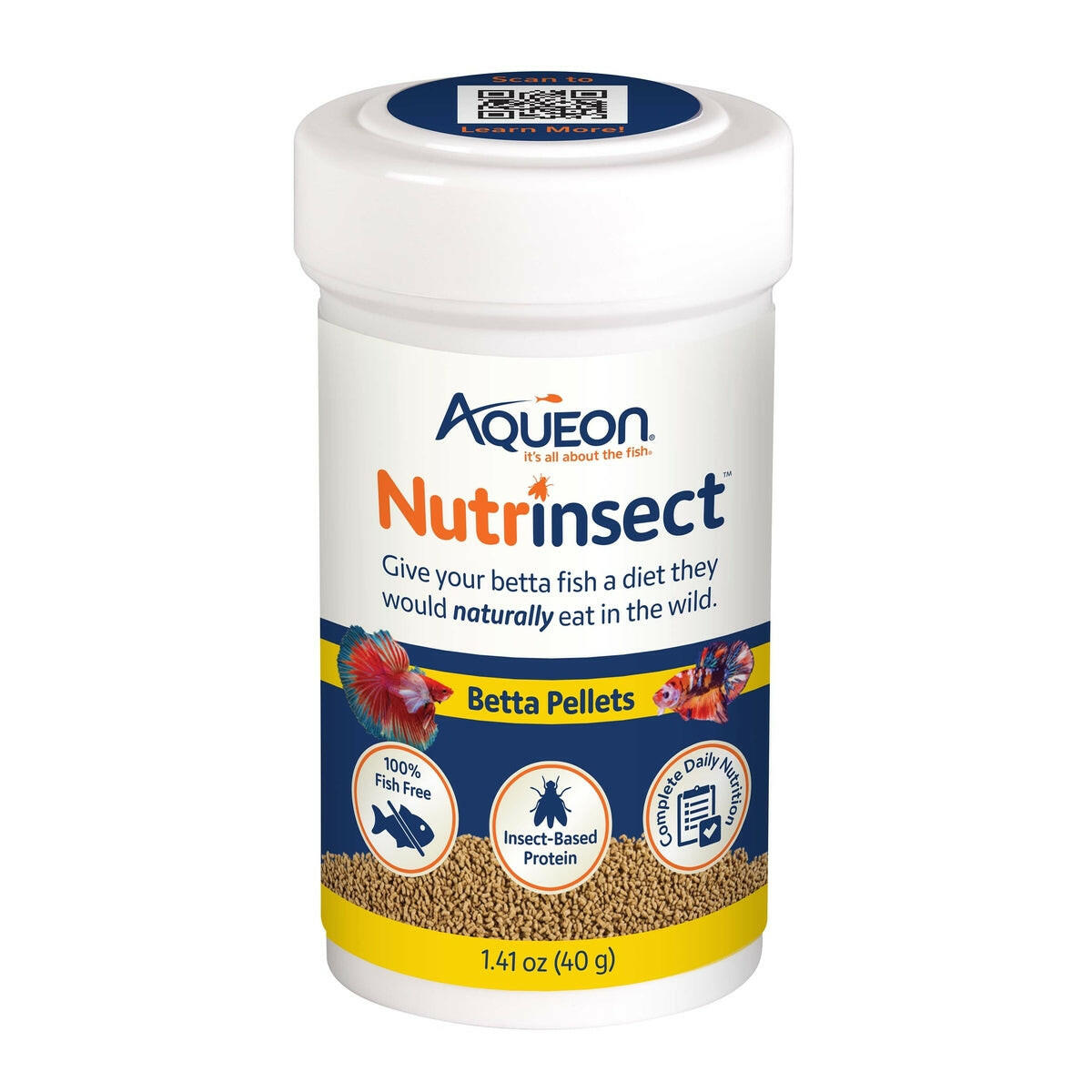 Aqueon Nutrinsect FishFree Fish Food Betta Pellets