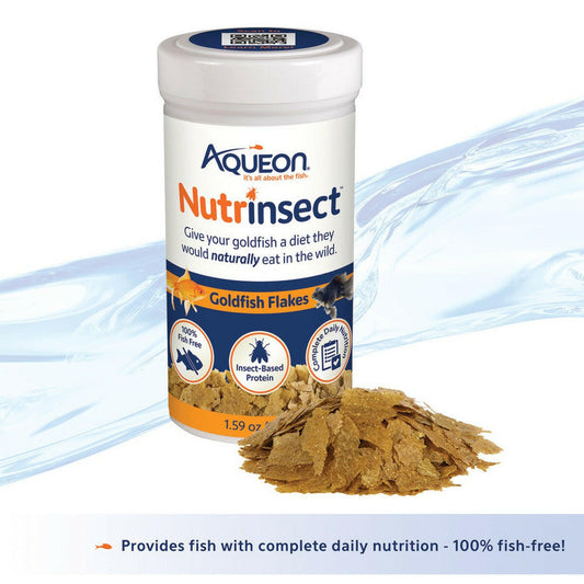 Aqueon Nutrinsect FishFree Fish Food Goldfish Flakes.