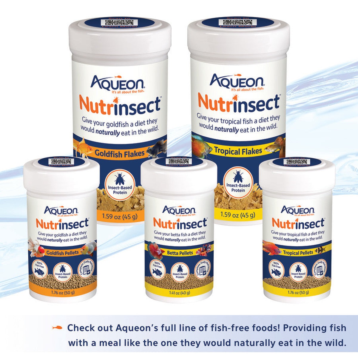 Aqueon Nutrinsect FishFree Fish Food Tropical Pellets Aqueon