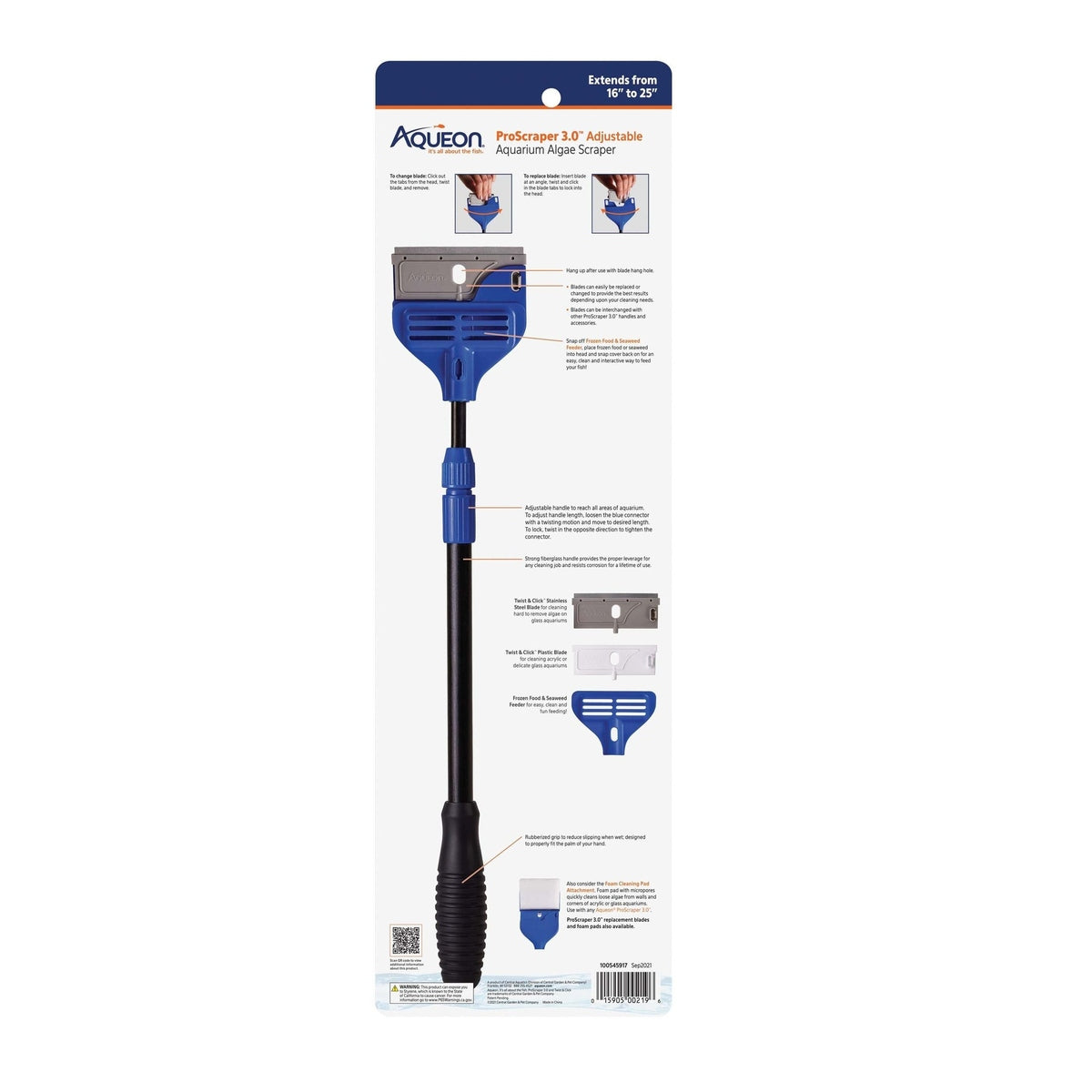 Aqueon ProScraper 3.0 Adjustable Algae Scraper Aqueon
