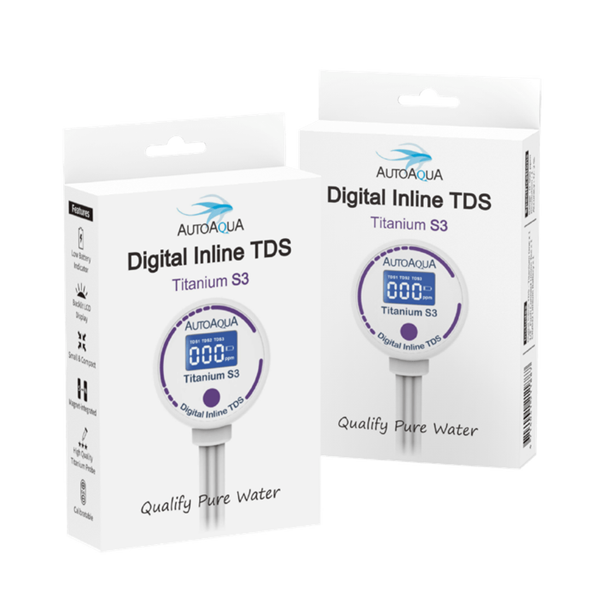 AutoAqua Digital Inline TDS - Titanium S3 AutoAqua / XPAQUA