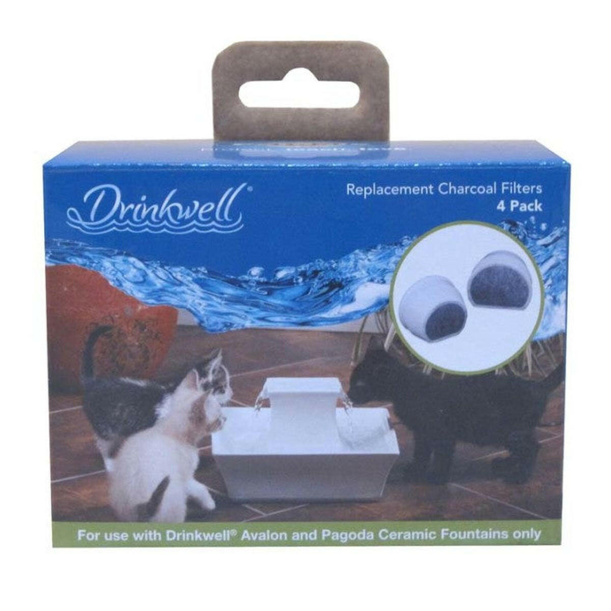 Drinkwell Single Cell Charcoal Replacement Filters for Avalon & Pagoda Ceramic Fountains Drinkwell