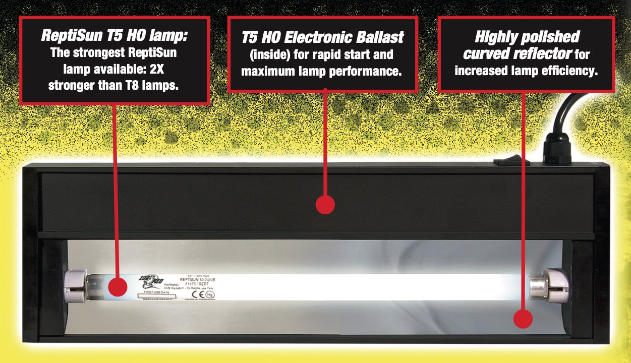 Zoo Med ReptiSun® T5 HO Terrarium Hood with 10.0 Bulb Zoo-Med