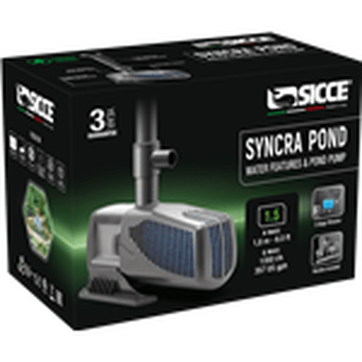Sicce SyncraPond 1.5 Pond Pump with Fountain - 357gph Sicce