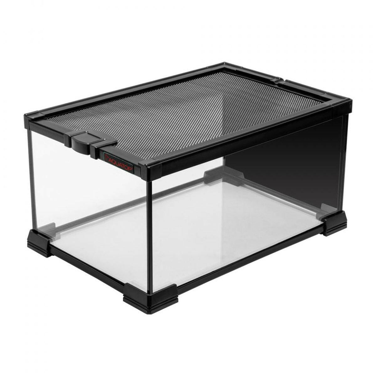 TERRATOP 2.5-Gallon Rectangular Terrarium with Mesh Top – Durable Glass Habitat for Reptiles (RT-2.5