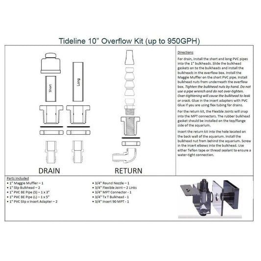 Tideline 10" Overflow Kit Tideline