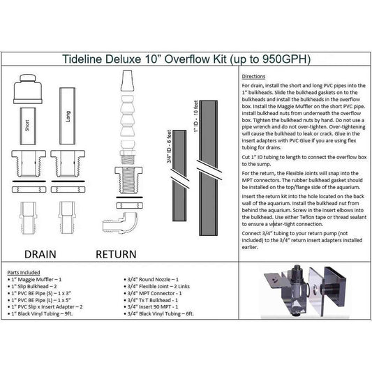 Tideline Deluxe 10" Overflow Kit Tideline