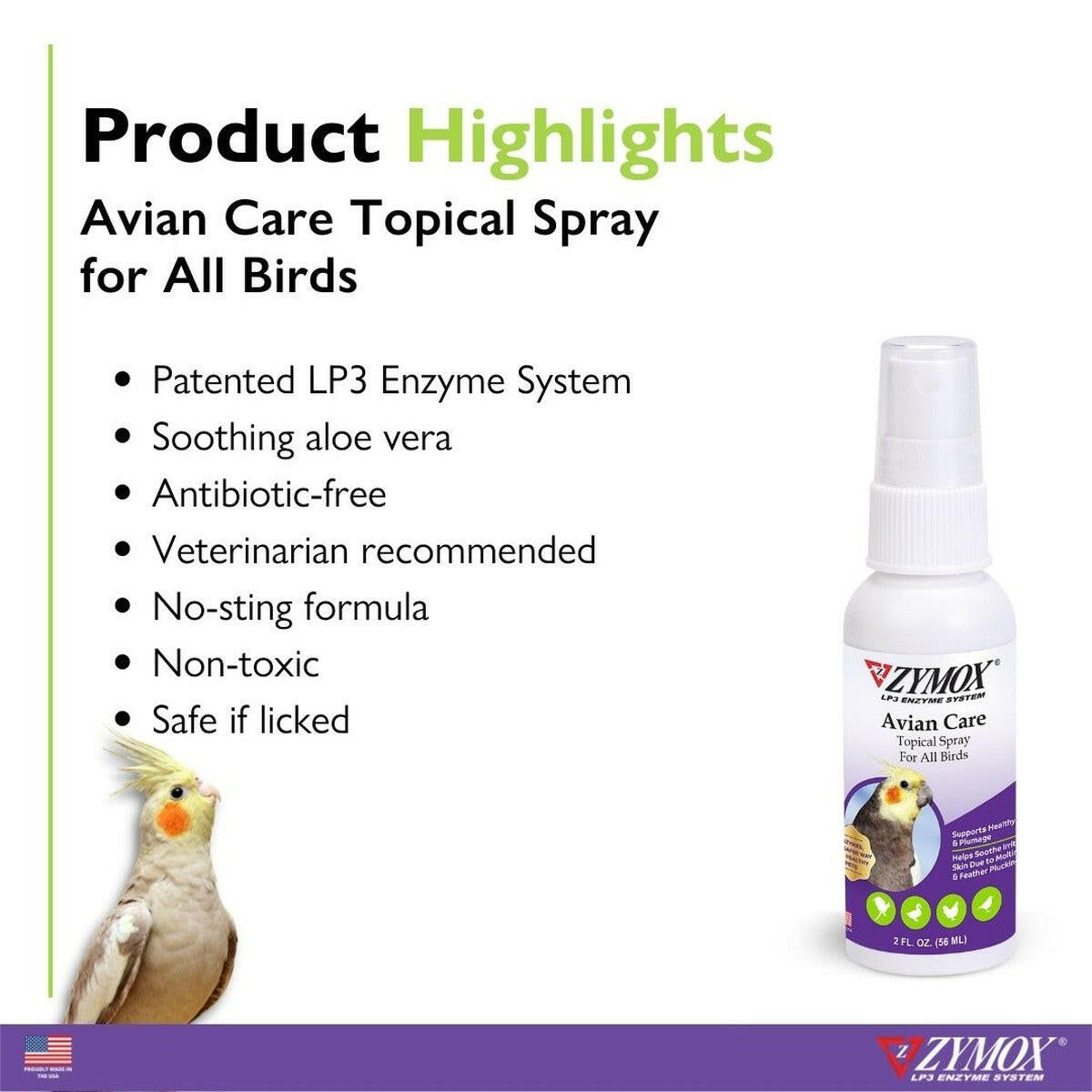 Zymox Avian Care Topical Solution Spray.