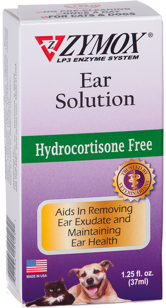 Zymox Ear Solution without Hydrocortisone.