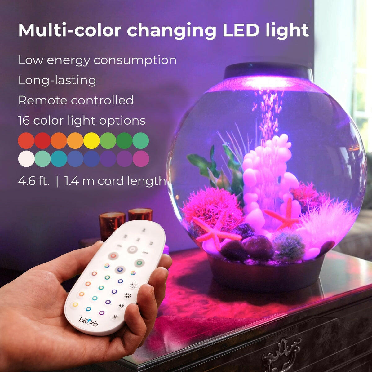 biOrb Classic 60 Aquarium with MCR LED - 16 Gallon - Silver BiOrb