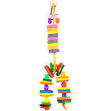 A & E Cages Happy Beaks Wooden Spoon with Bagels, Blocks & Beads Bird Toy