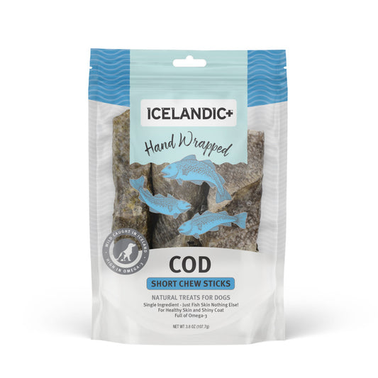 Icelandic+ Hand Wrapped Cod Skin Dog Chew Short Stick