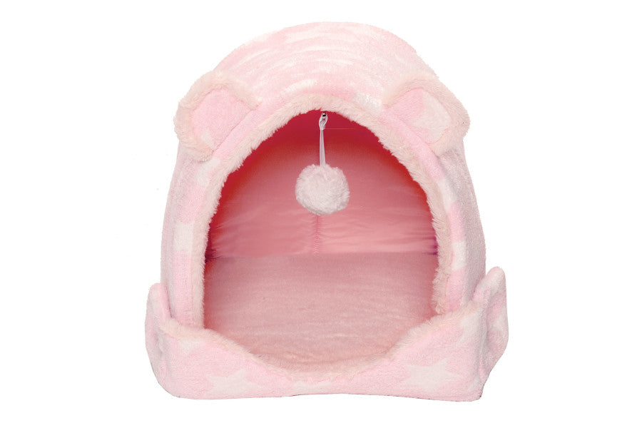 Fur Haven Pet Products Print Fleece Cozy Cave - Small.