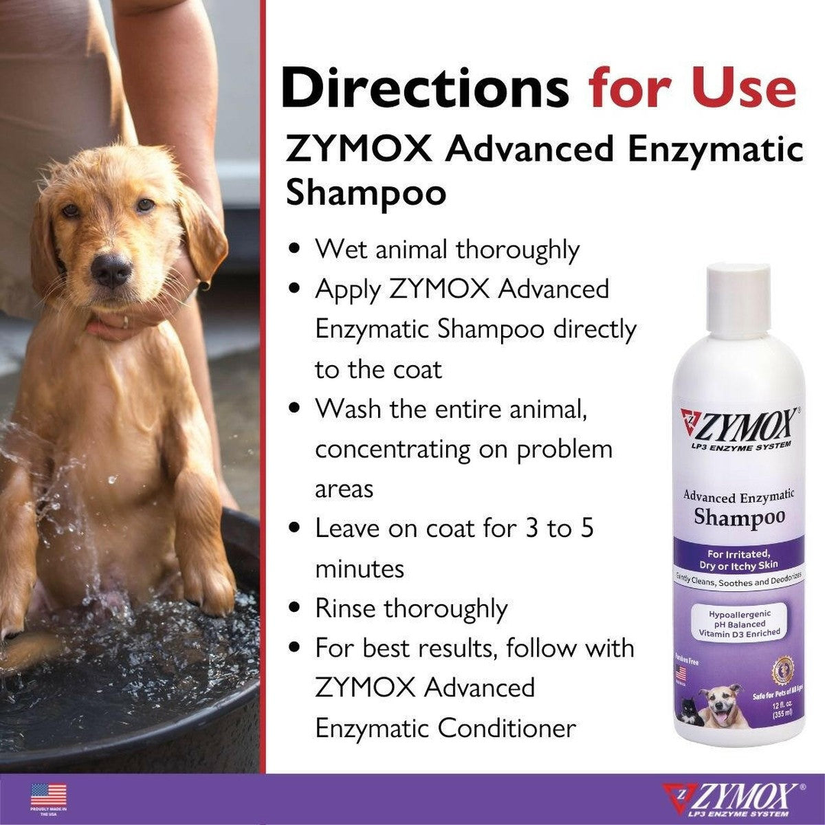 Zymox Advanced Enzymatic Shampoo for Dry or Itchy Skin.