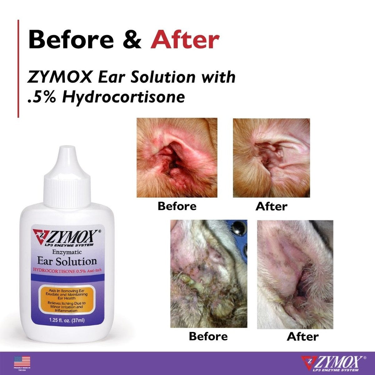 Zymox Ear Solution with .5% hydrocortisone ZYMOX