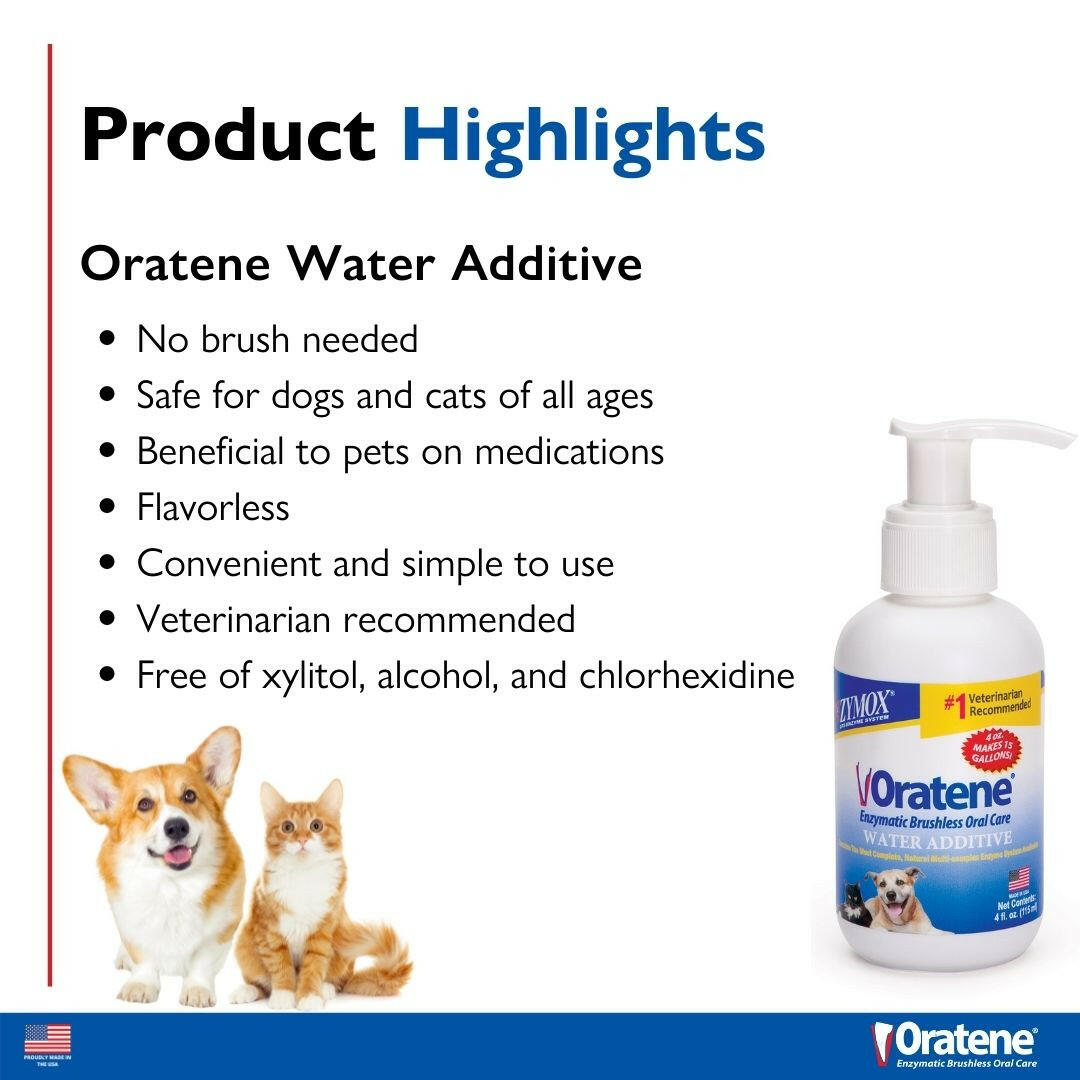 Zymox Oratene Enzymatic Brushless Water Additive.