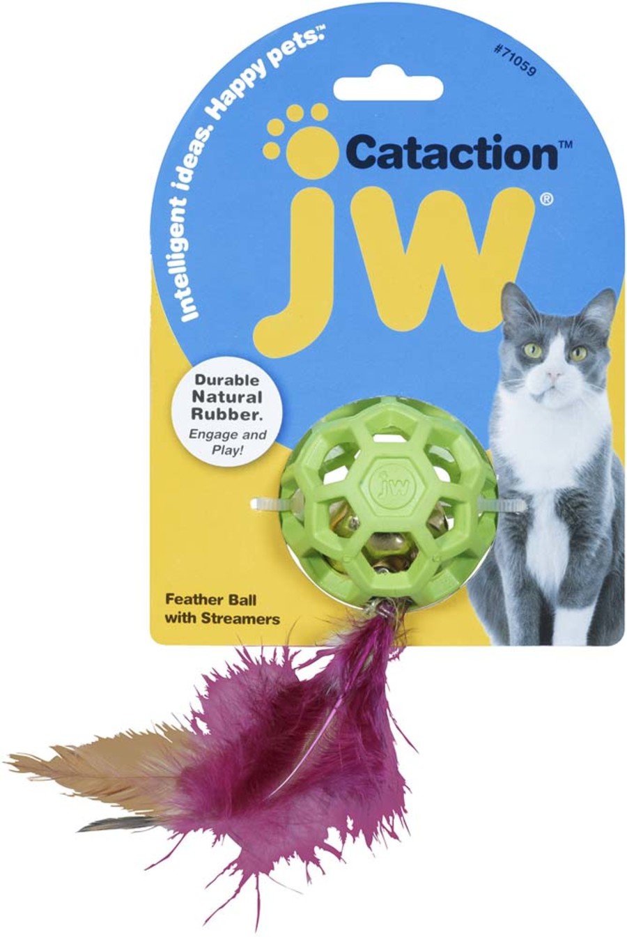 JW Pet Cataction Feather Ball with Bell Cat Toy