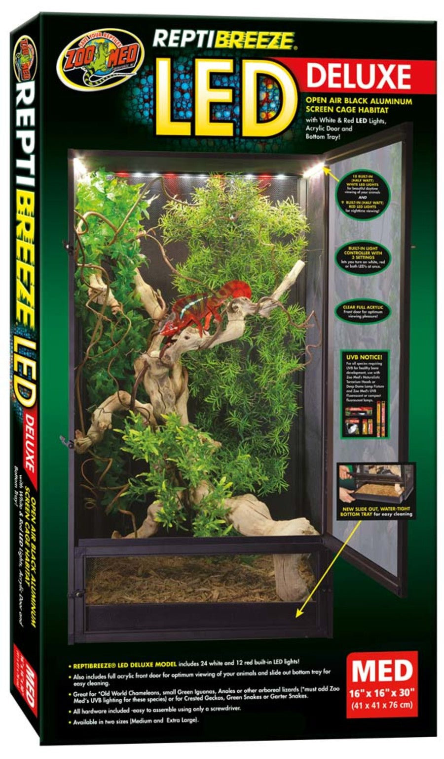 Zoo Med ReptiBreeze LED Deluxe Screen Cage