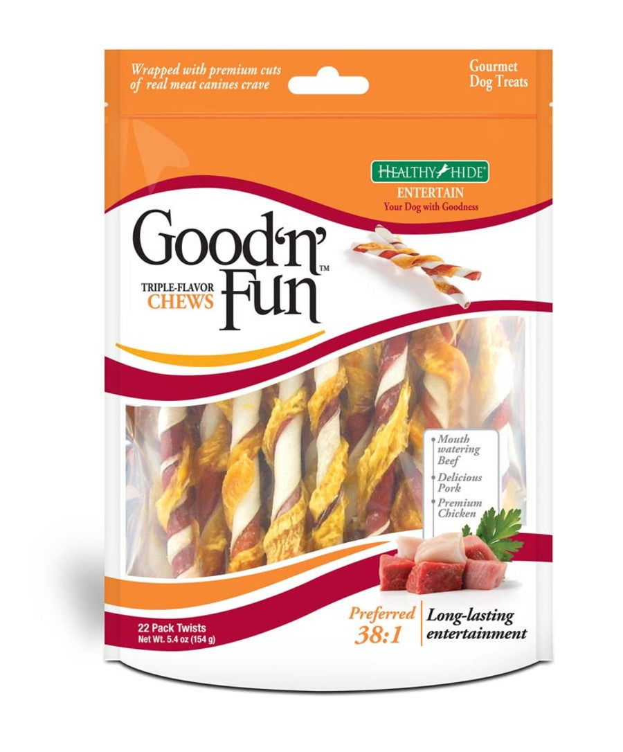 Salix Good 'N' Fun Triple Flavor Twists Dog Treats