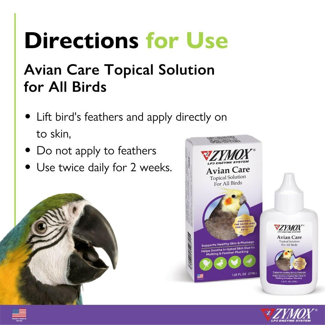 Zymox Avian Care Topical Solution.