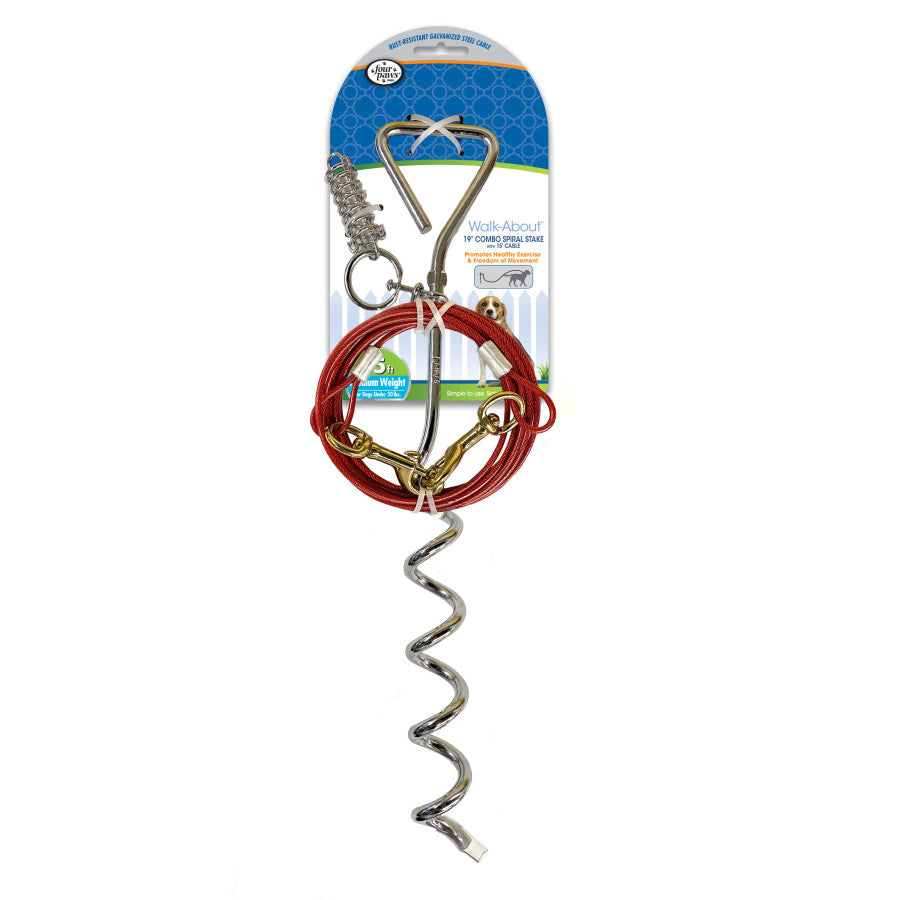 Four Paws Walk About Tie-Out Dog Spiral Stake