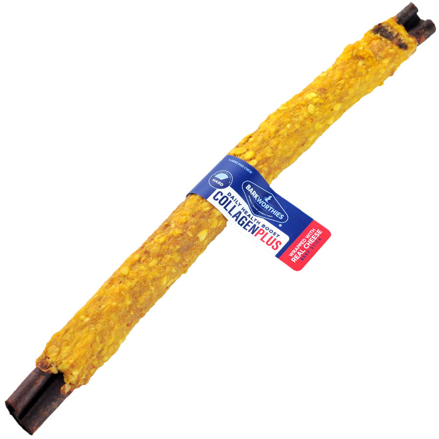 Barkworthies Collagen Stick Wrapped with Cheese Dog Treat