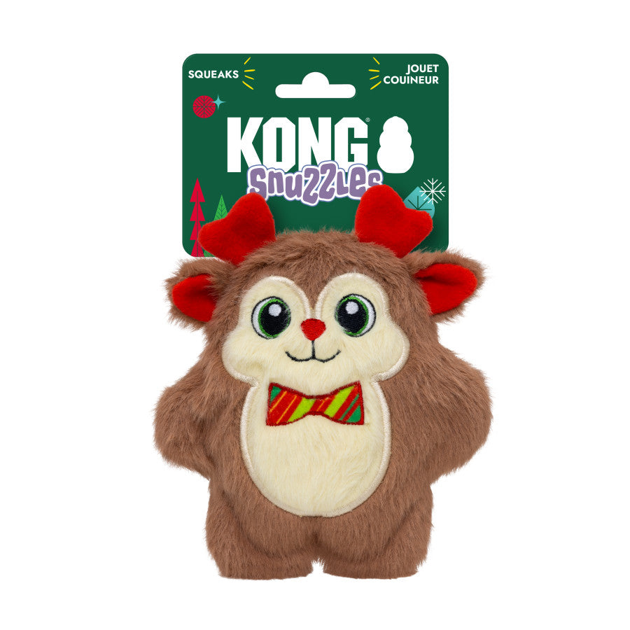 KONG Holiday Snuzzles Bow Tie Reindeer Dog Toy