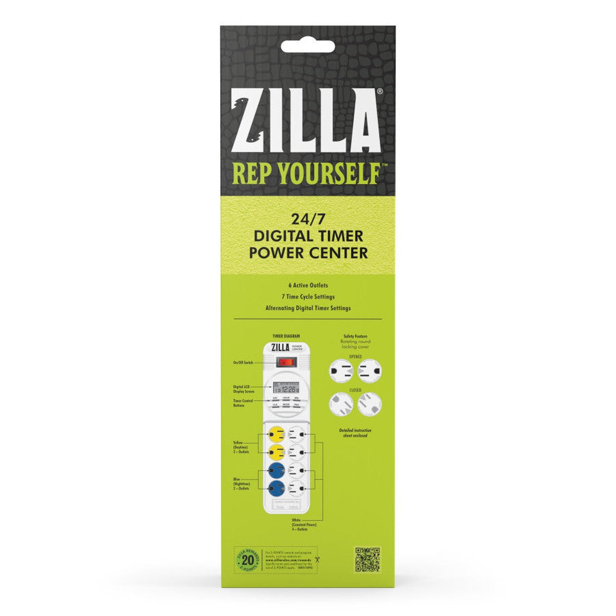 Zilla 24/7 Digital Timer Power Center Zilla