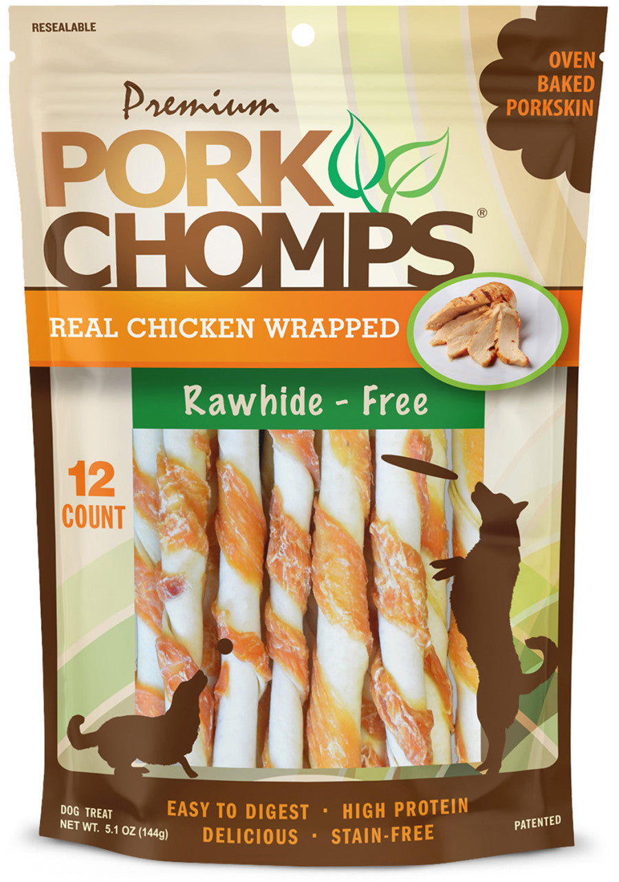 Scott Pet Pork Chomps Premium Mini Twist with Real Chicken Mini